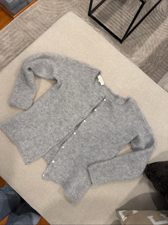Sezane Sweaters - LA MAILLE SEZANE LARGE WOMENS Gray Button Alpaca GASPARD Sweater Cardigan mohair